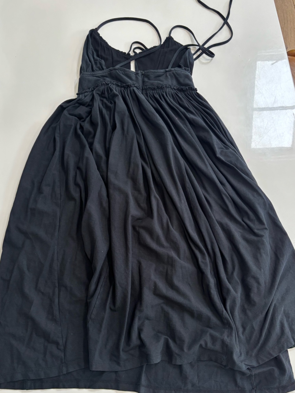 Ulla Johnson Black Midi Dress Tie Strap Empire Waist Flowy Size XS/S - Picture 6 of 9